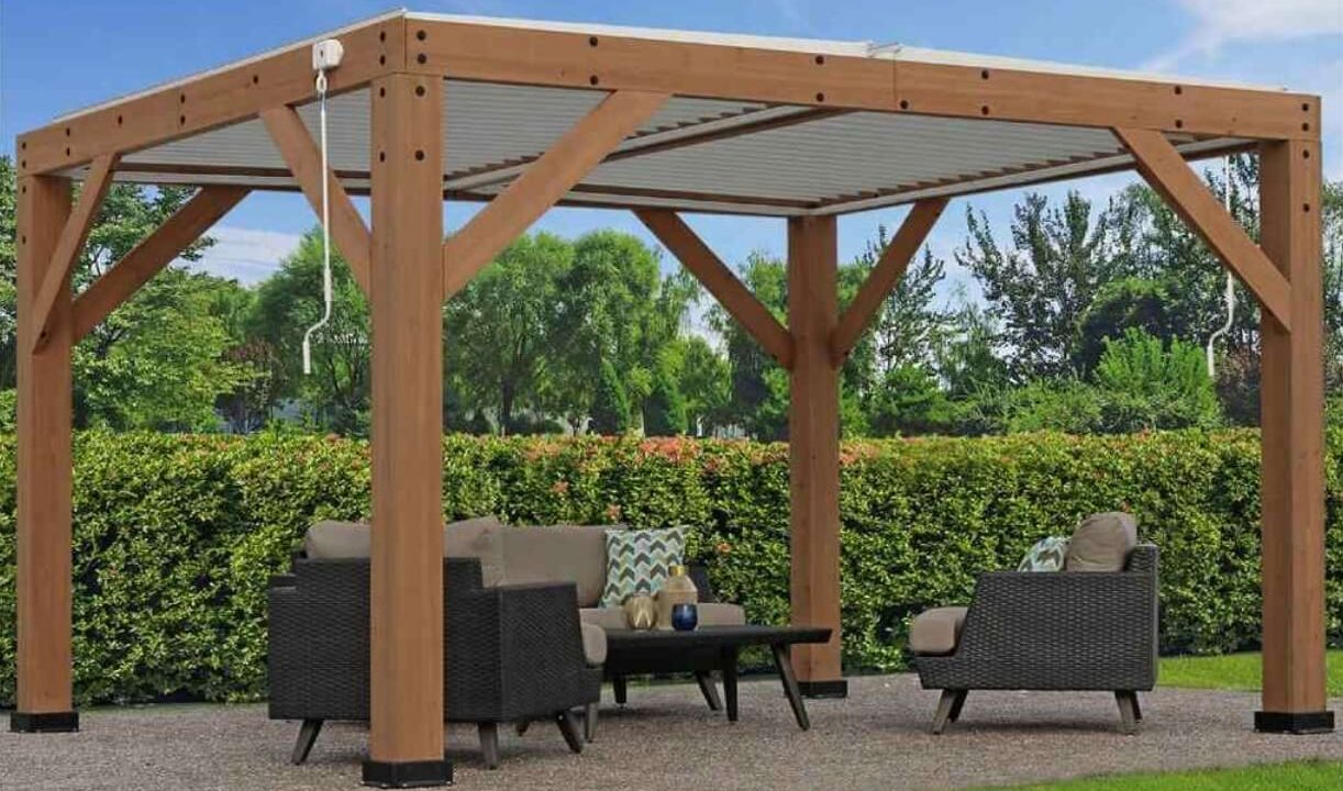 pergola drewniana 3,3x4 z lamelami